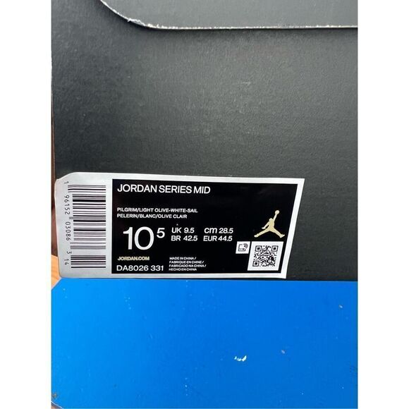 Nike Air Jordan Mid Pilgrims In Light Olive And White Colorway DA 8026-331 size1 - Picture 7 of 9